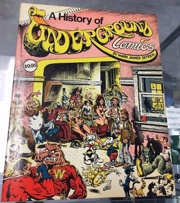Couverture colorée d’un ouvrage retraçant l’histoire des comics underground